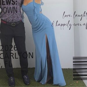 Azazie Barbie Collection - Steel Blue Dress